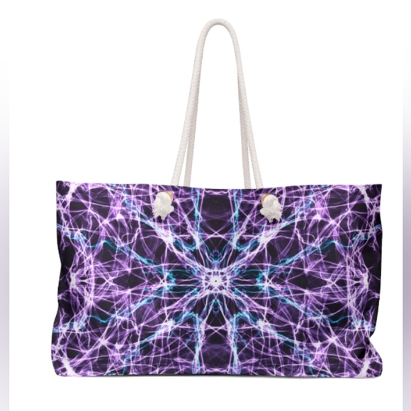 Original Design Electric Purple Psychedelic Weekender Bag - Picture 1 of 5